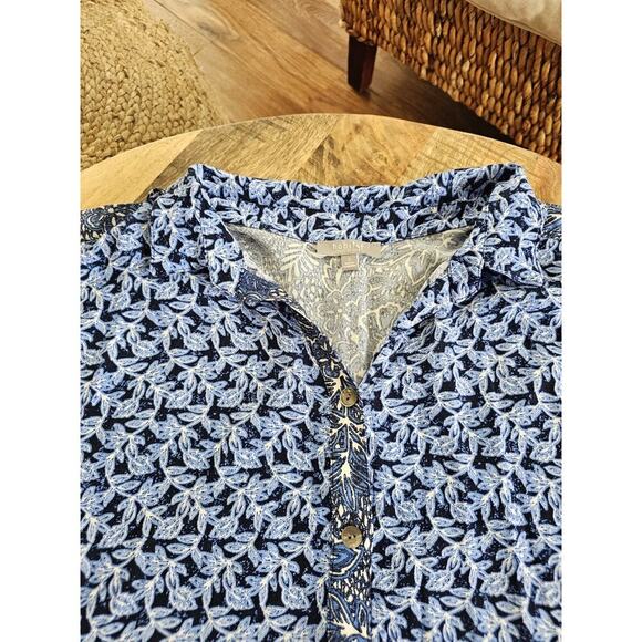 Habitat Blooming Vines Easy Shirt BlousebBlue Size S Floral Bohemian - Picture 7 of 10